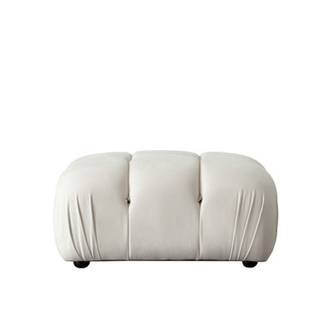 Paloma Rectangle Ottoman in Light Cream Velvet / PALOMAOTCM