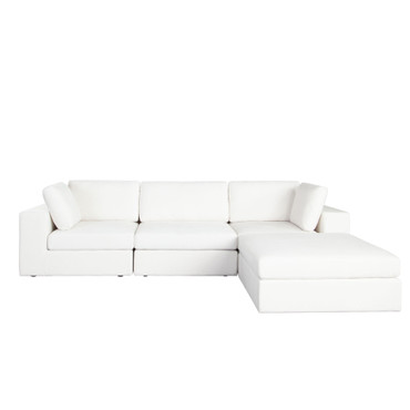Muse 4PC Modular Reversible Chaise Sectional in Mist White Performance Fabric / MUSE2SC1AC1OTWH