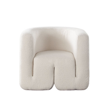 Pulse Accent Chair in Ivory Boucle Fabric / PULSECHIV