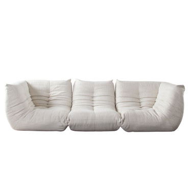 Ezra 3PC Modular Sofa in Cream Fabric / EZRA2SC1ACCM