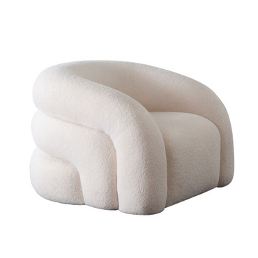 Quantum Swivel Accent Chair in Ivory Sherpa / QUANTUMCHIV