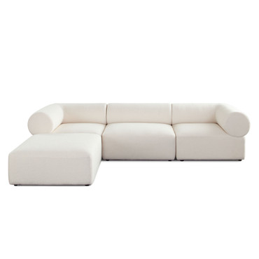Zia 4PC Modular Reversible Chaise Sectional in Ivory Sherpa Fabric / ZIA2SC1AC1OTIV