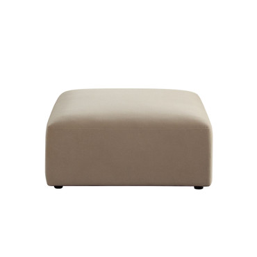 Zia Ottoman in Light Camel Performance Velvet Fabric / ZIAOTLCA