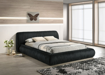 97"W X 98"D X 32"H E.King Bed, Black / FM72006BK-EK-BED