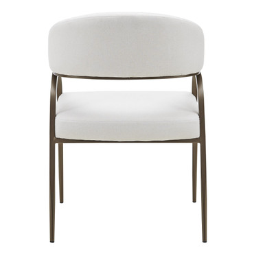 Hudson - Modern Off-White Fabric + Bronze Dining Chair / VGGA-6344CH-1-OFFWHT