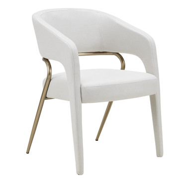 Elson - Modern Off-White Fabric + Antique Brass Dining Chair / VGGA-6286CH-1-OFFWHT