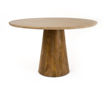 Onalaska - Modern Travertine Marble + Wood Round Dining Table / VGBR-SBA-2550