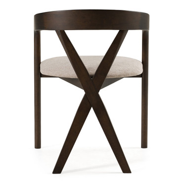 Weiss - Mid-Century Modern Light Grey Fabric + Wenge Dining Chair / VGMA-MI-1181-WNG