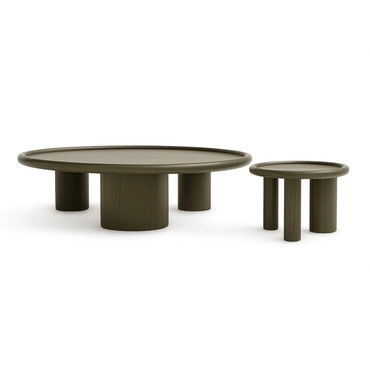 Strauss - Contemporary Brown Ash Round Nesting Table Set / VGOD-LZ-326C-SET