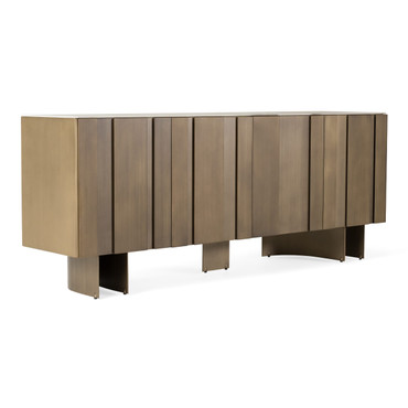 Kiefer - Modern Faux Travertine Ceramic + Bronze Buffet / VGVC-G25968