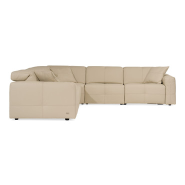 Nizza - Modern Oyster Leather Sectional + Recliners / VGDT-NIZZA-OYS