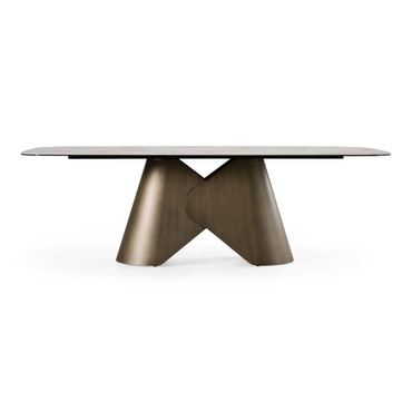 Paulsen - Modern Ceramic + Brass Dining Table / VGVC-T2393