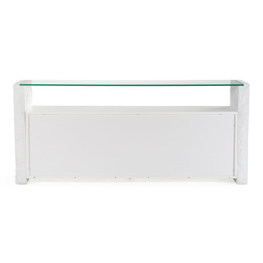 Ashley - Modern Glass + White Fiberglass Buffet / VGVC-G2588