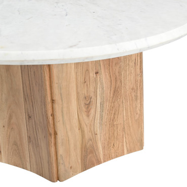 Dillinger - Modern White Marble + Mango Wood Coffee Table / VGBR-ART-82404