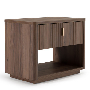 Roma - Modern Walnut + Gold Nightstand / VGAN-ROMA-NS-WAL