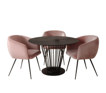 Conroy + Luzerne - Modern Black + Pink Dining Table Set / VGFH-0259917-SET