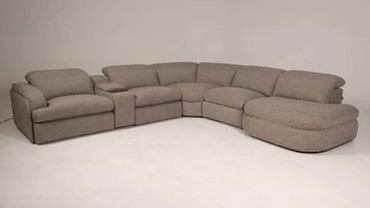 Ambler - Modern Brown Fabric Sectional Sofa w/ 2 Power Recliners Left Facing Chaise / VGKV-KM.6629-SECT-EARTH-LAF