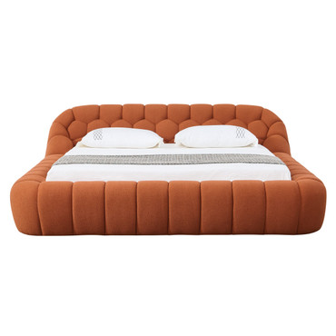 Queen Yolonda - Modern Orange Fabric Bed / VGEV-A127-BED-ORG-Q