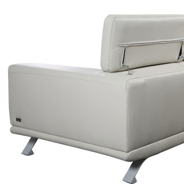 Brustle Modern Light Grey Eco-Leather Lounge Chair / VGKN8334-LTGRY-CHR