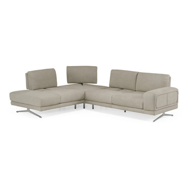 Mood - Italian Light Grey Leather Left Facing Sectional Sofa / VGDT-MOOD-LAF-LTGRY