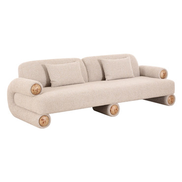 Odette - Modern Beige Fabric + White Burl Sofa / VGOD-ZW-25113-3S-BGE