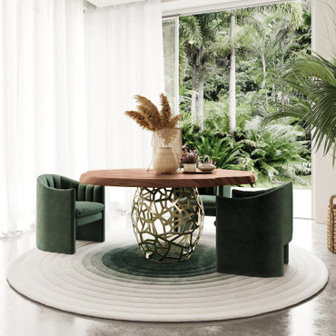 Taylor - Round 63" Live Edge Dining Table / VGEDRTLE160002-LRG-BRN-DT