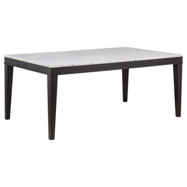 Averill 72-inch Rectangular White Marble Top Dining Table Coffee Bean / CS-121291