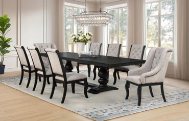 Phelps 9-piece Rectangular Dining Table Set Distressed Noir / CS-121231-S9A