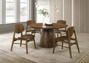 Franklin 5-piece 54-inch Round Dining Table Set Dark Brown / CS-193830-S5