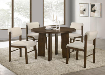 Strouse 5-piece Dining Set Cream and Walnut / CS-193940WAL-S5B