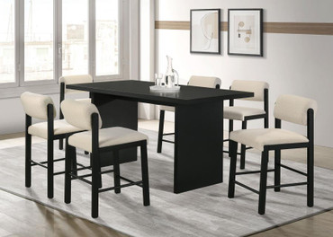 Decker 7-piece 70-inch Rectangular Counter Height Dining Set Cream and Black / CS-193958BLK-S7B