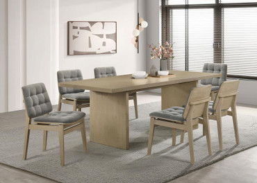 Decker 7-piece 82-inch Rectangular Dining Set Grey and Natural Oak / CS-193951NAT-S7E