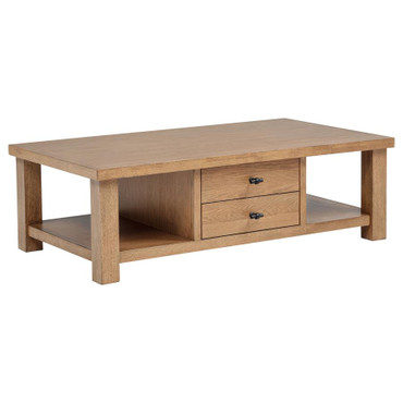 Beasley 2-Drawer Wood Coffee Table Golden Oak / CS-723328