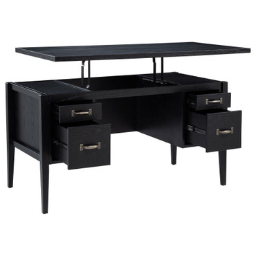 Graham 54-inch 4-drawer Double Pedestal Lift Top Computer Desk Black / CS-800866