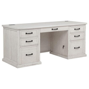 Altidore 68-inch 7-drawer Executive Home Office Desk Distressed White / CS-800796