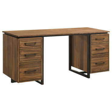 Berhalter 6-Drawer Double Pedestal File Computer Desk / CS-801596