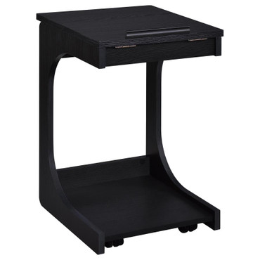 Ralston C-Shaped Lift-Top Sofa Side Table With Casters Black / CS-930290