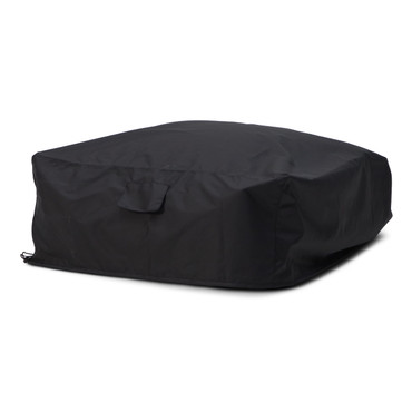 Lanuza - Outdoor Brown + White Stripe Fabric Ottoman / VGVK-F226ST1