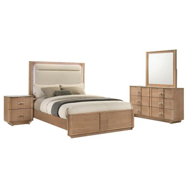 Leanne 4-piece Eastern King Bedroom Set Light Oak / CS-223131KE-S4