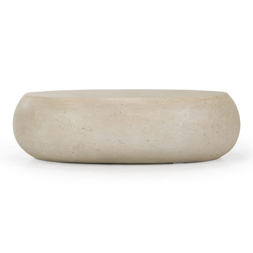 Denny - Modern Beige Fiberform Large Oval Coffee Table / VGGR-675486-PM-SAND