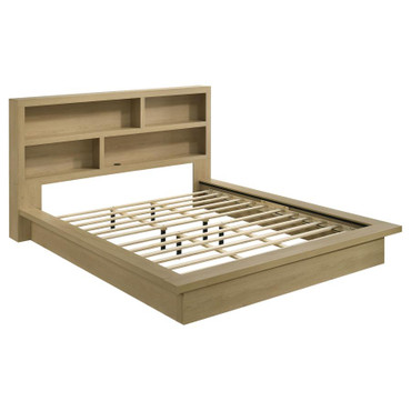 Hendricks Eastern King Bookcase Headboard Platform Bed Light Oak / CS-222650KE
