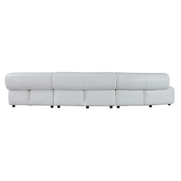 Stuart - Contemporary White Leather Left Facing Chaise Sectional Sofa / VGEV-25159-WHT