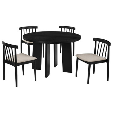 Strouse 5-piece Dining Set Wheat and Black / CS-193940BLK-S5A