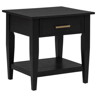 Lindenton 1-drawer Wood Occasional Side End Table Black / CS-722727