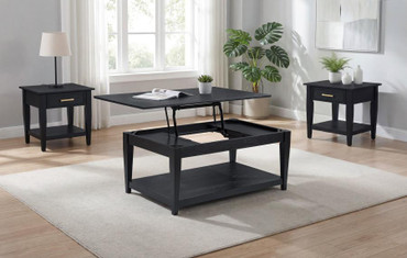 Lindenton 3-piece Wood Lift-Top Coffee and End Table Set Black / CS-722728-S3