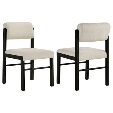 Kehoe Upholstered Dining Side Chair Cream and Black (Set of 2) / CS-193932BLK