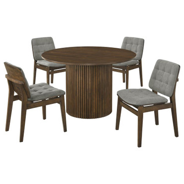 Hamlyn 5-piece Round Wood Dining Set Grey and Walnut / CS-193930WAL-S5E