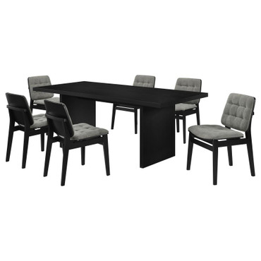 Decker 7-piece 82-inch Rectangular Dining Set Grey and Black / CS-193951BLK-S7E