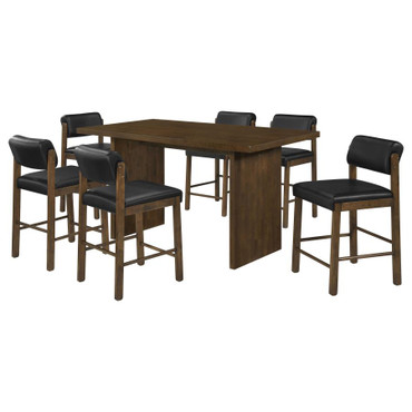 Decker 7-piece 70-inch Rectangular Counter Height Dining Set Black and Walnut / CS-193958WAL-S7C