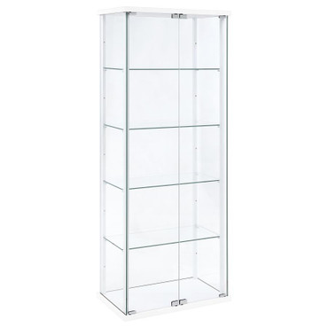 Delphinium 4-Shelf Clear Glass Curio Display Cabinet White / CS-950170WHT